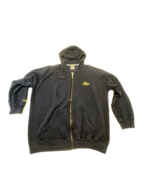 Vintage PNB Nation Graffiti Graphic Zip Up Hoodie 4XL Faded Black 90s Y2K HipHop